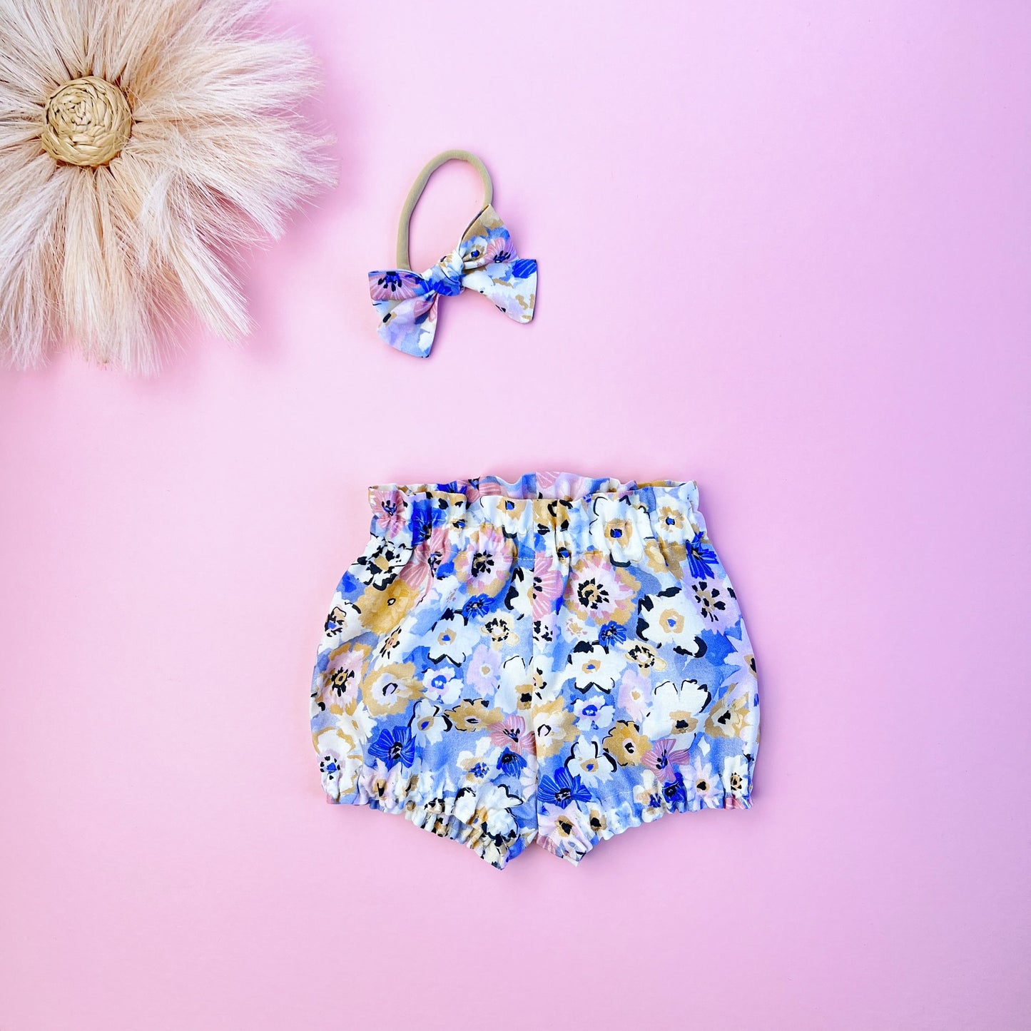 Father's Day Baby Girl outfit. Matching outfit including Bloomers, Slippers, bow and bodysuit