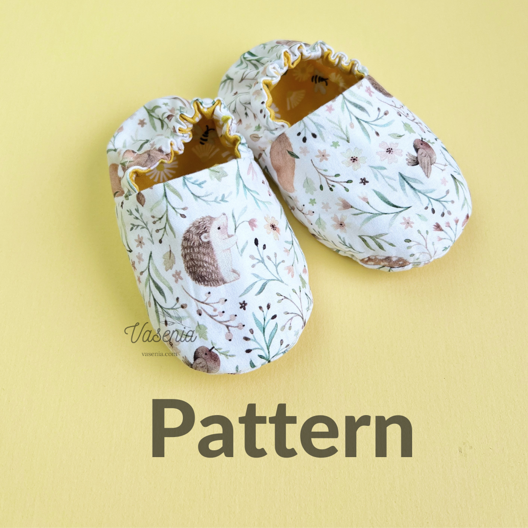Patrón de costura de pantuflas para bebé con tutorial