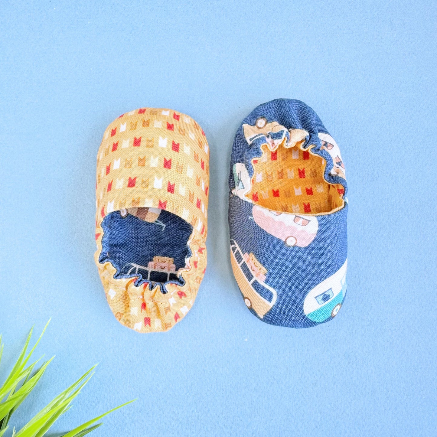 Reversible Baby boy Slippers: Soft & Eco-Friendly Cotton, 0-24 Months