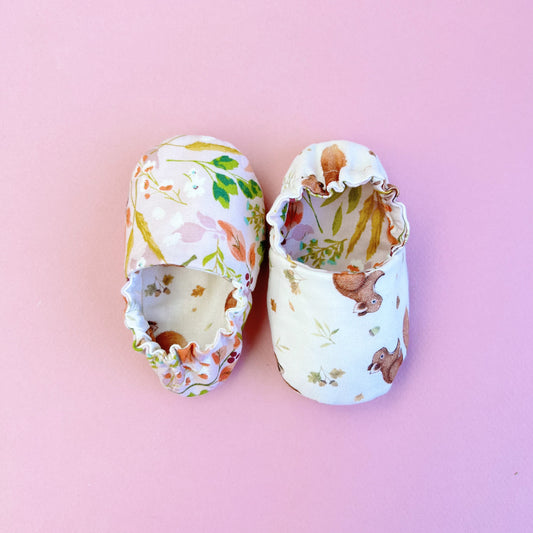 Reversible Baby girl Slippers: Soft & Eco-Friendly Cotton, 0-24 Months