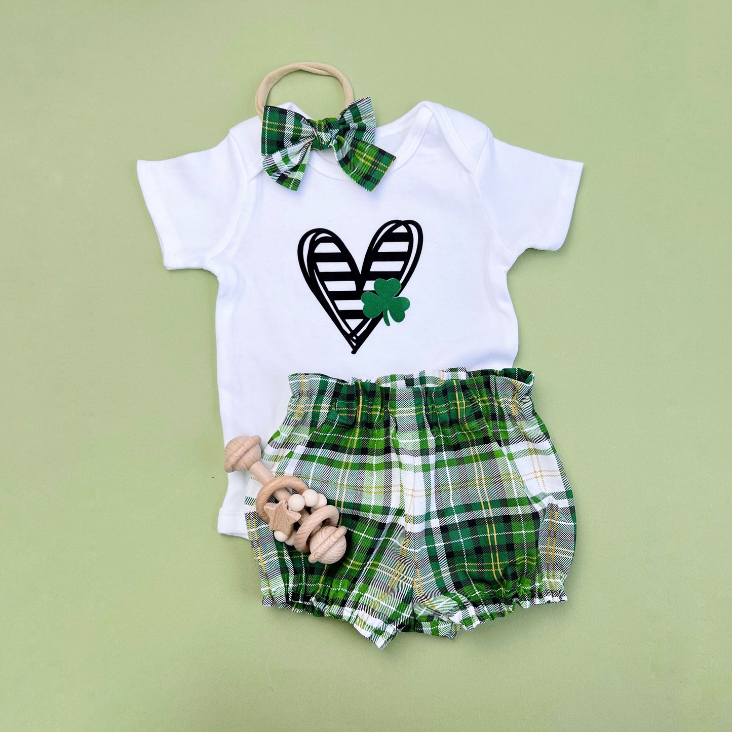 St. Patrick’s Day baby girl outfit.