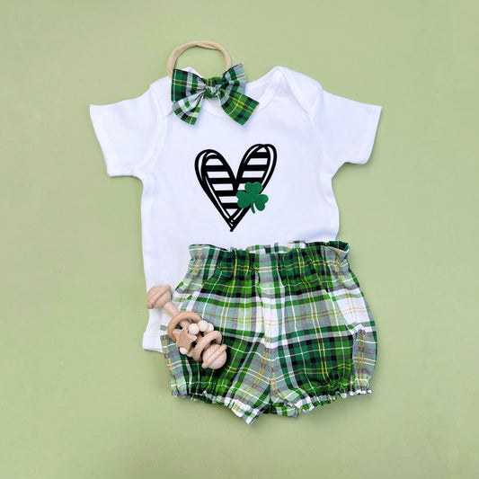 St. Patrick’s Day baby girl outfit.