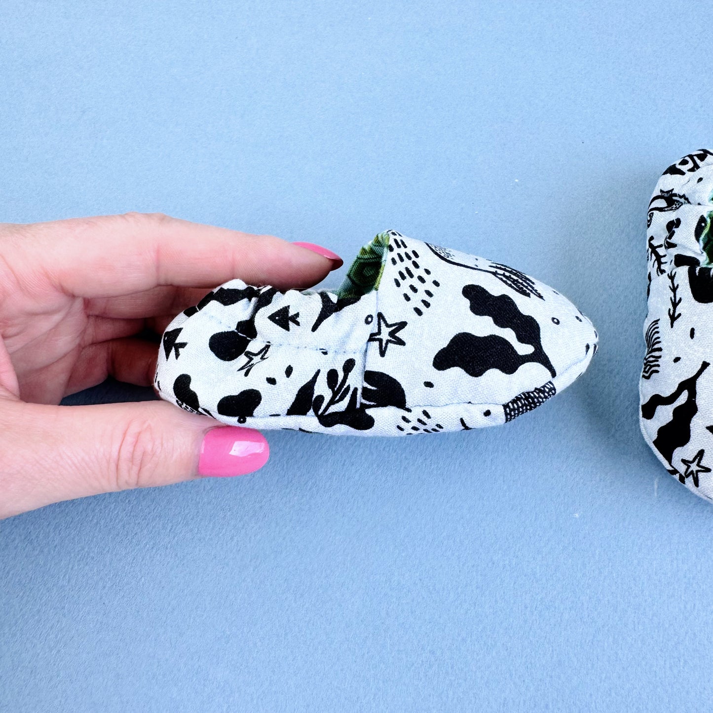 Reversible Baby Slippers: Soft & Eco-Friendly Cotton, 0-24 Months