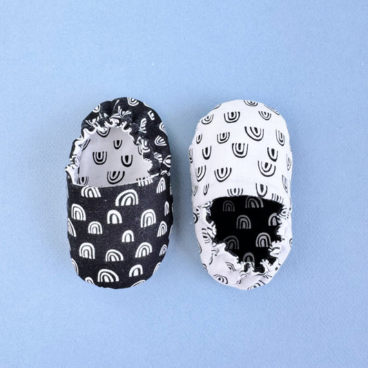 Reversible Baby Slippers: Soft & Eco-Friendly Cotton, 0-24 Months