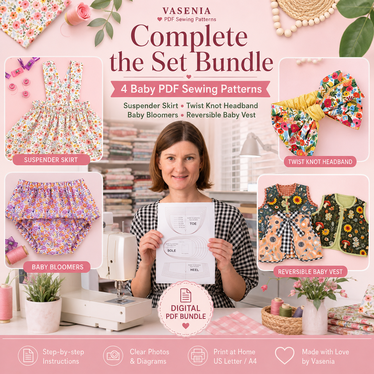 Complete the Set Bundle | 4 Baby PDF Sewing Patterns