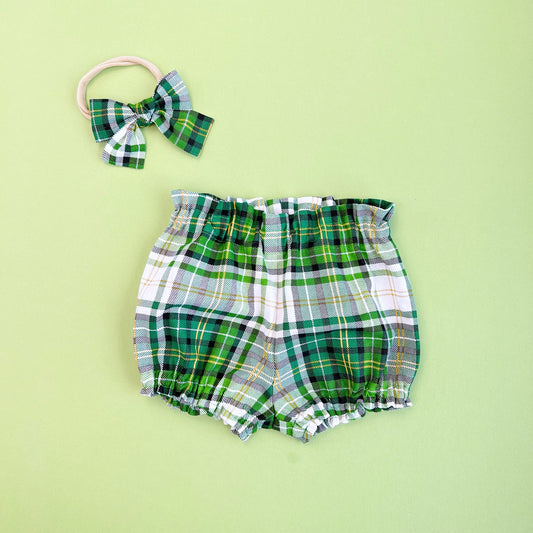 St. Patrick’s Day baby bloomers.