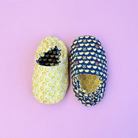 Reversible Baby girl Slippers: Soft & Eco-Friendly Cotton, 0-24 Months