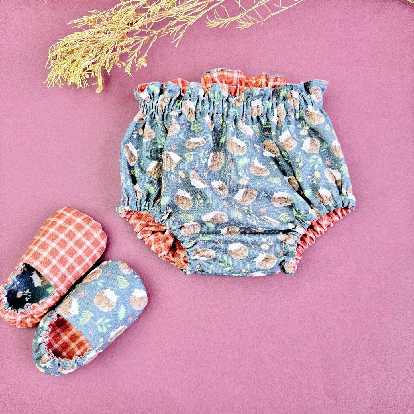 Fall Reversible Baby Bloomers.