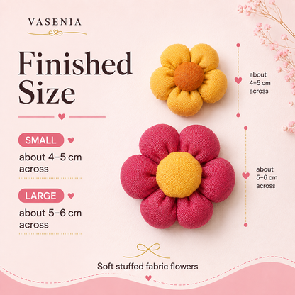 3D Fabric Flower Sewing Pattern PDF