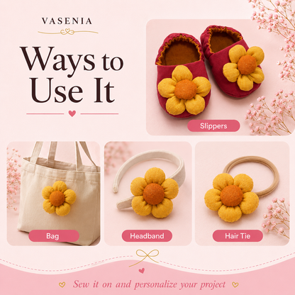 3D Fabric Flower Sewing Pattern PDF