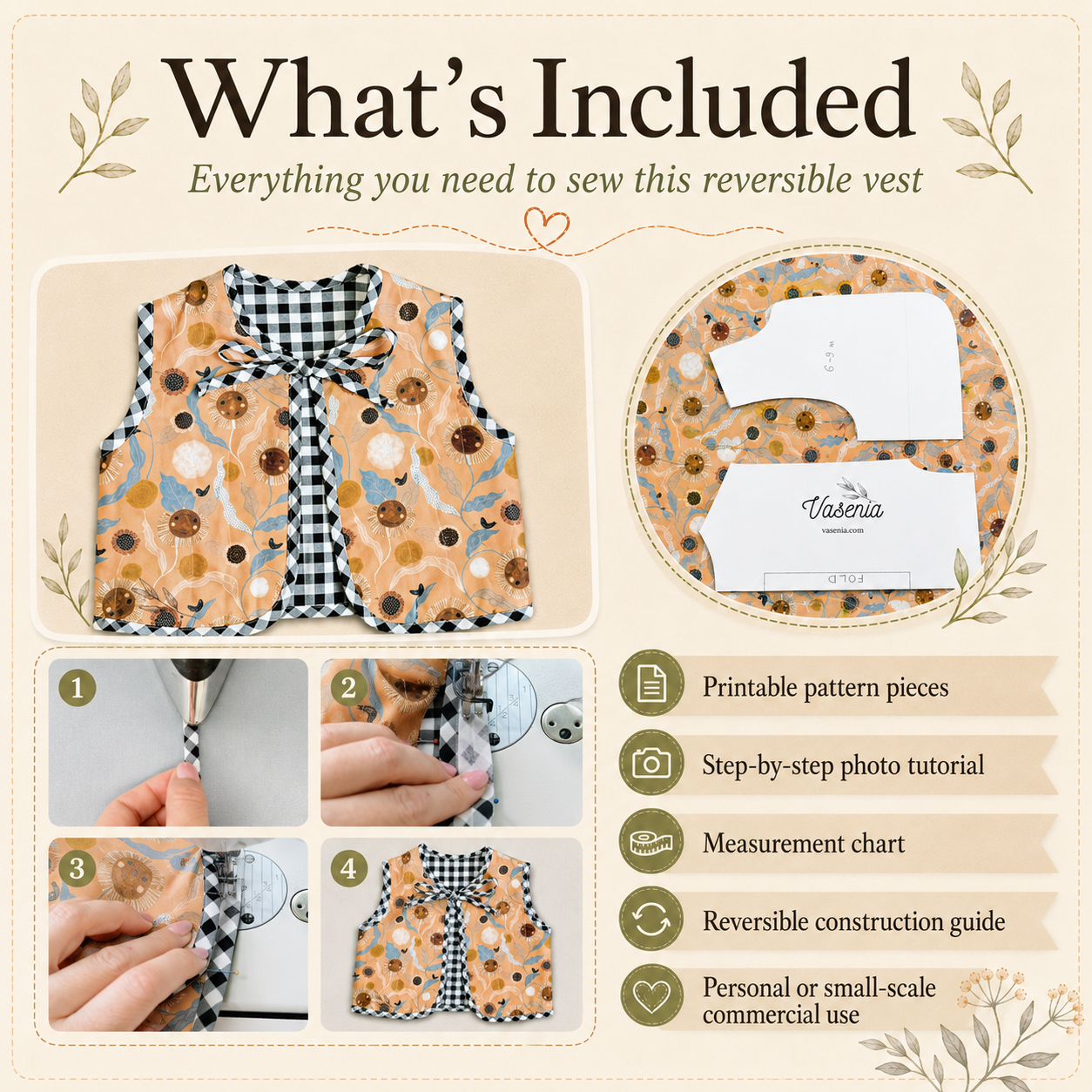Vasenia Complete Sewing Pattern Bundle | 4 PDF Patterns