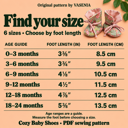 Cozy Baby Shoes Sewing Pattern PDF