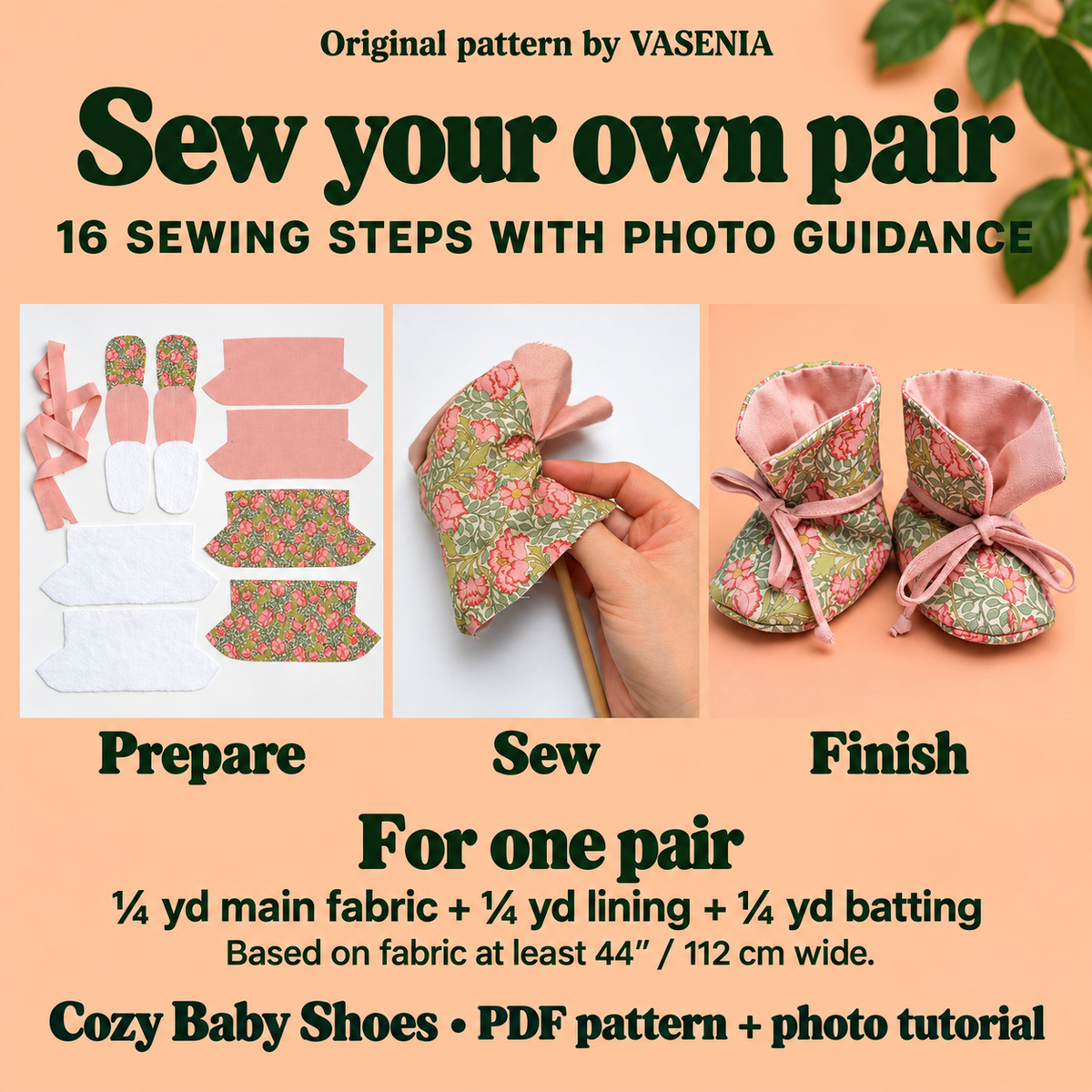Cozy Baby Shoes Sewing Pattern PDF