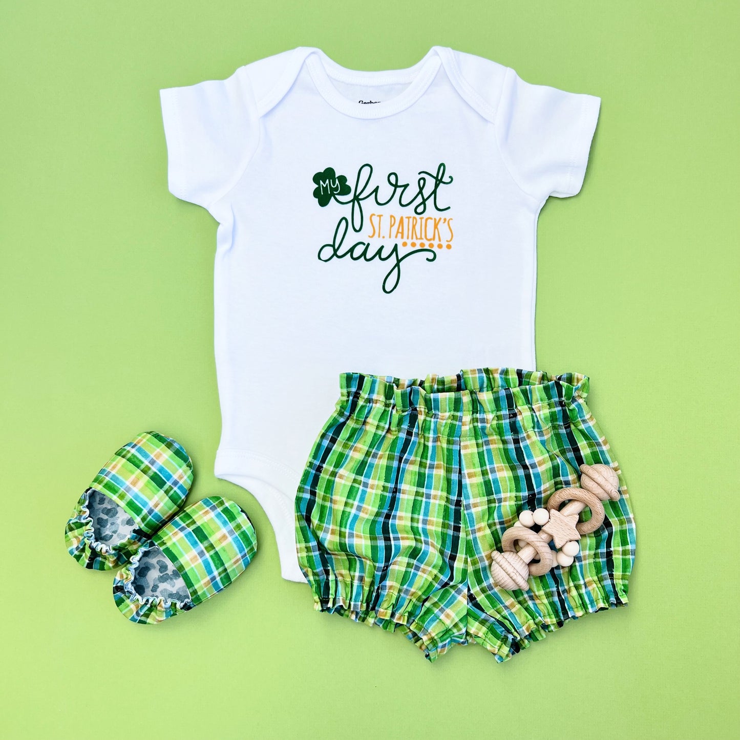 My First St. Patrick’s Day baby girl outfit.