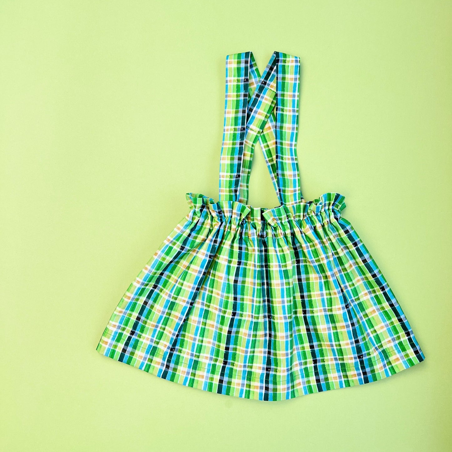 My first St. Patrick’s Day baby girl outfit. Plaid green skirt Set. Plaid toddler girl outfit