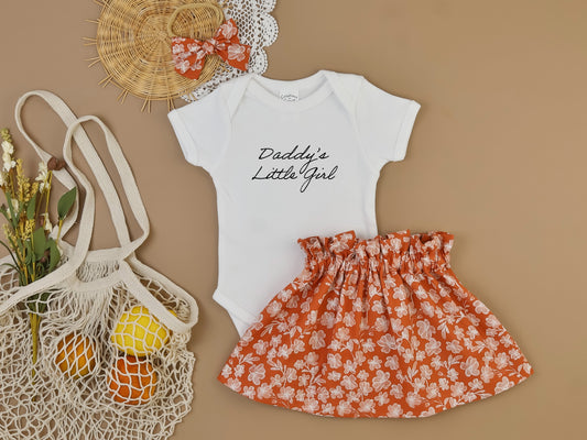 Father's Day Outfit Baby Girl. Daddy's girl t-shirt and skirt.