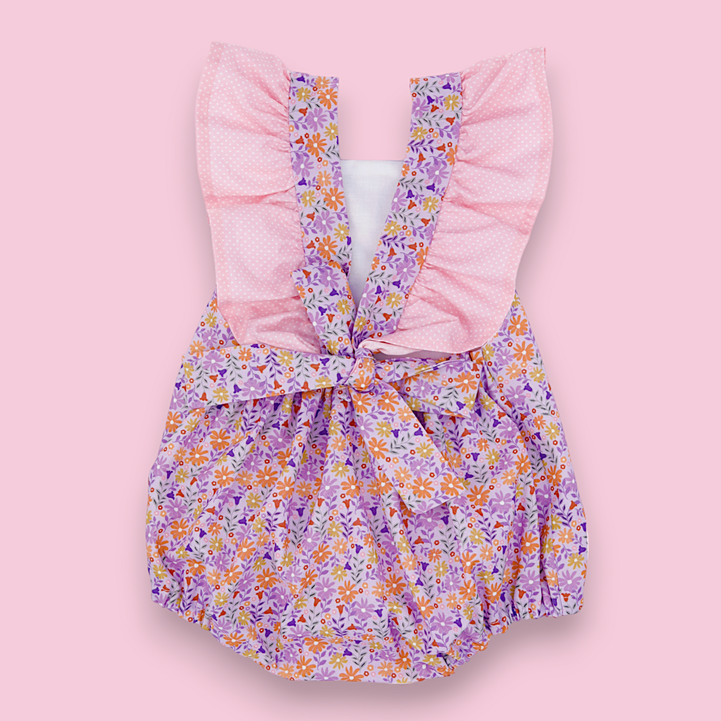 Baby girl romper. Bubble romper. Summer girl outfit.