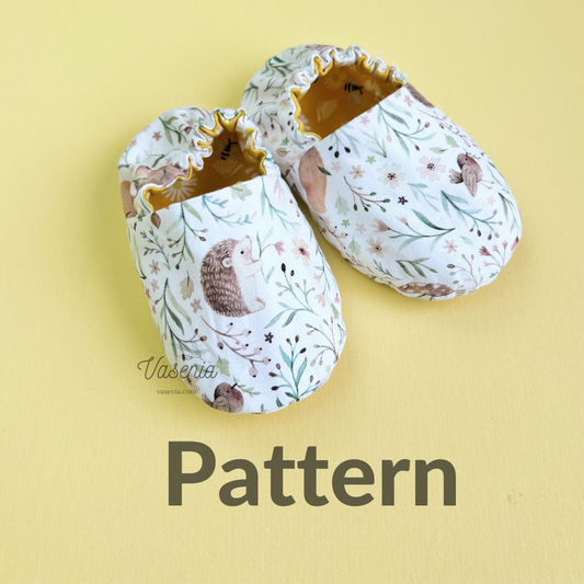 Baby slippers sewing pattern with tutorial