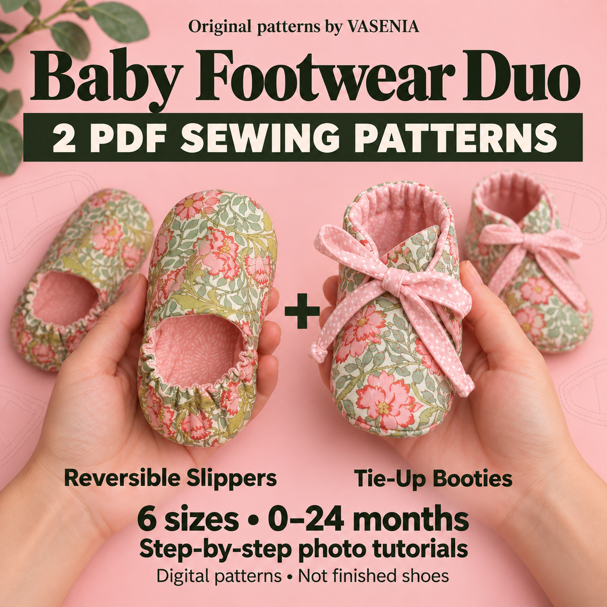 Baby Footwear Duo — Slippers & Booties PDF Sewing Patterns