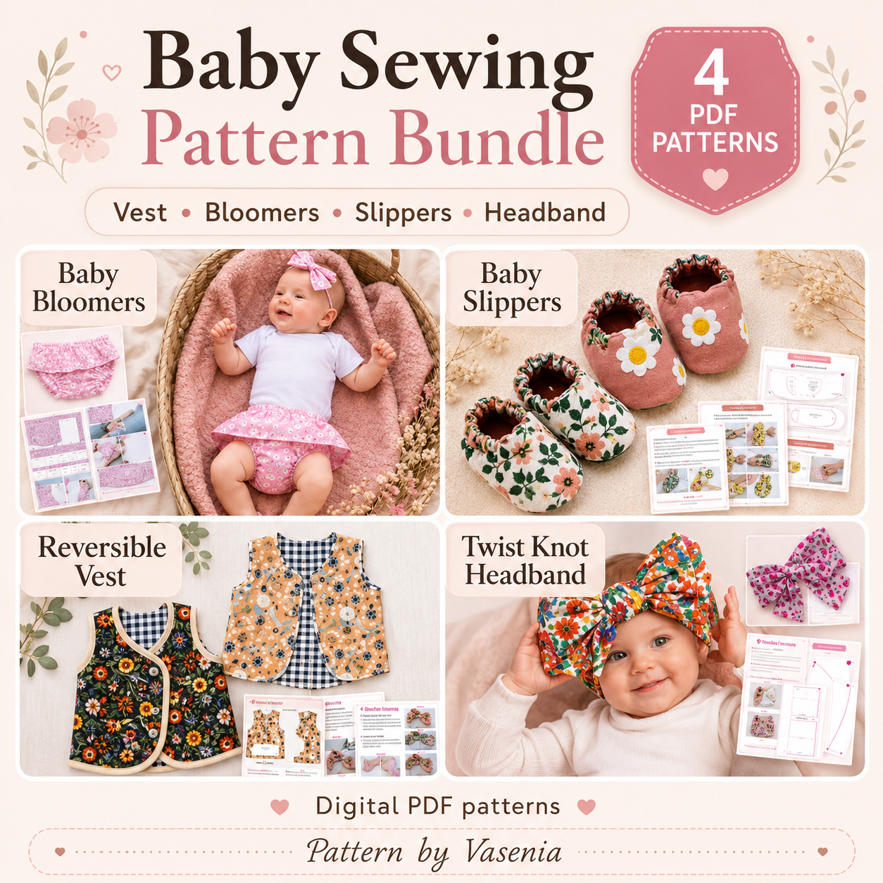 Vasenia Complete Sewing Pattern Bundle | 4 PDF Patterns