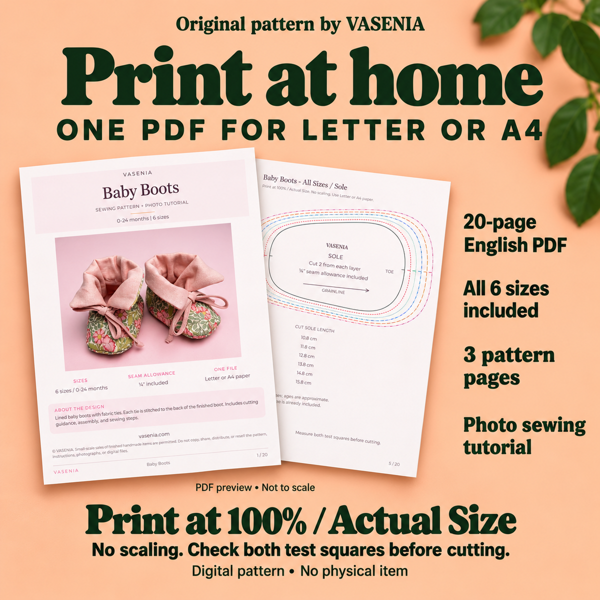 Cozy Baby Shoes Sewing Pattern PDF