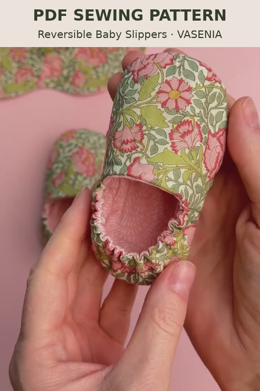 Baby slippers sewing pattern with tutorial