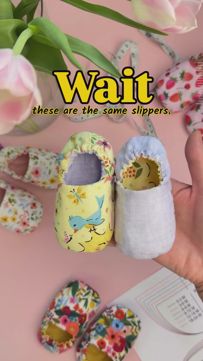Baby slippers sewing pattern with tutorial